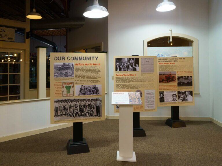 Display boards at Willamette Heritage Center